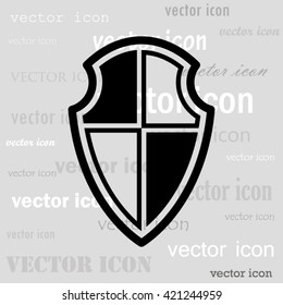 protection shield black vector icon