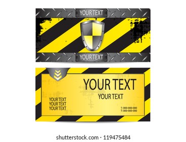 Protection shield business card - vector