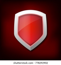 Protection shield concept with banner. Symbol of protection and reliability.  Vector illustration ESP 10.