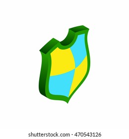 Protection shield concept icon in isometric 3d style isolated on white background