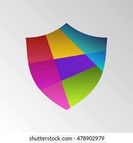 Protection shield concept. Shield logo. Modern design colored protection shield. Protect icon