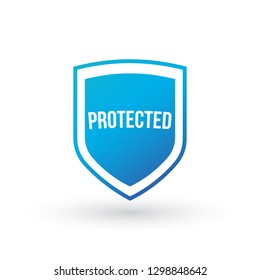 Protection shield concept, protected sign, Vector illustration isolated on white background.