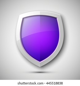 Protection shield concept. Safety badge icon. Privacy banner. Security label. Defense tag