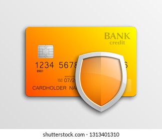 Protection Shield Credit Card. Safety Badge Banking Icon. Defense Safeguard Finans Icon. Security Plastic Card Software. Debit Card Guard Electromagnetic Chip. Privacy Electronic Money Funds Transfer.