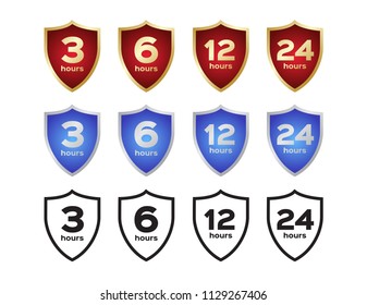 Protection Shield Hour Icon Vector