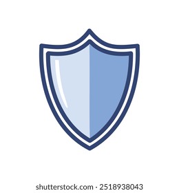 Protection shield icon. Blue shield icon representing defense, security, safety, and protection.