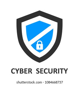 Protection shield icon, cyber security for web – stock vector