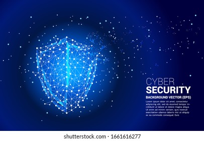 Protection shield  icon from dot connect line polygon network. concept of guard security and safety