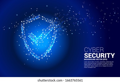Protection shield  icon from dot connect line polygon network. concept of guard security and safety