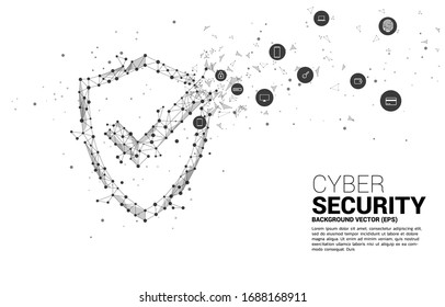 Protection shield  icon from dot connect line polygon network. concept of guard security and safety