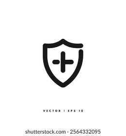 Protection Shield Icon. Editable Stroke