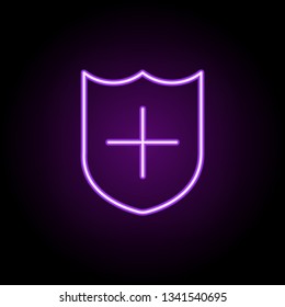 protection shield icon. Elements of Web in neon style icons. Simple icon for websites, web design, mobile app, info graphics