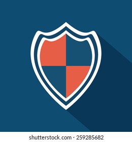 Protection shield icon. Flat design. Vector illustration