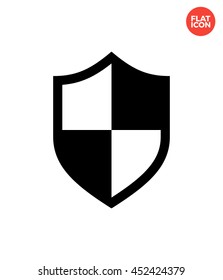 Protection shield Icon Flat Style Isolated Vector Illustration