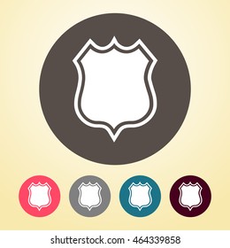 Protection Shield Icon in round shape.