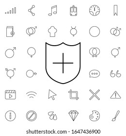 protection shield icon. Universal set of web for website design and development, app development