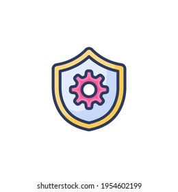 Protection shield icon in vector. Logotype