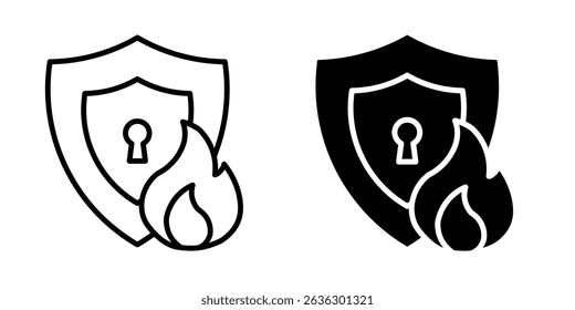 protection shield icon white on background