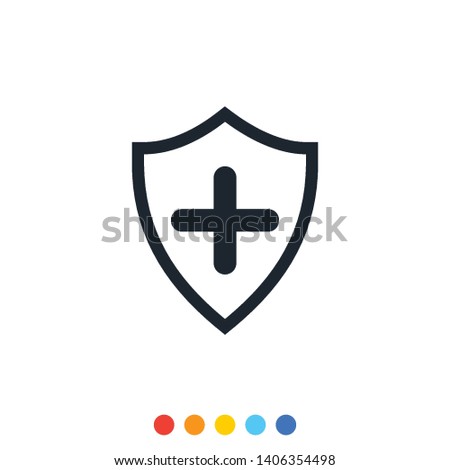 Protection shield icon,Interception icon,Antivirus icon.