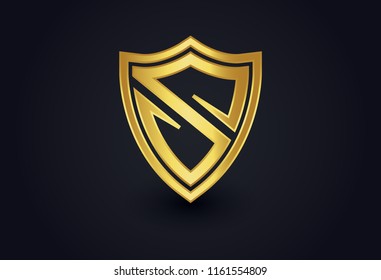 protection shield letter S logo template