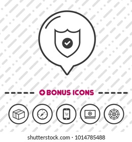 Protection Shield line icon. Defense symbol.