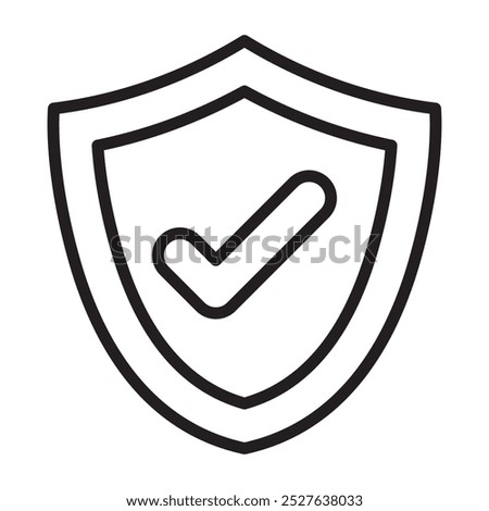 Protection shield line icon. vector illustration.