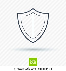 Protection shield line vector icon