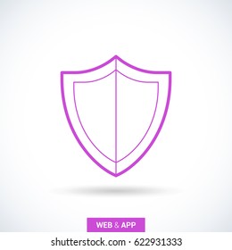 Protection shield line vector icon
