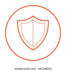 Protection shield line vector icon
