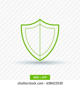 Protection shield line vector icon