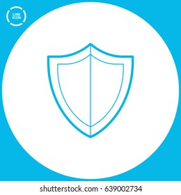Protection shield line vector icon