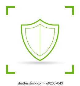 Protection shield line vector icon