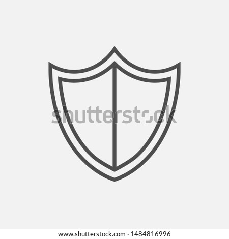 Protection shield linear icon on white background