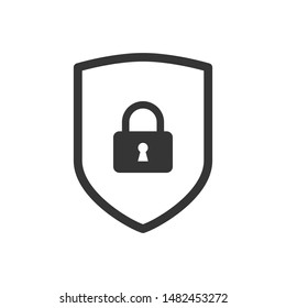 Protection Shield Lock Icon Vector Illustration