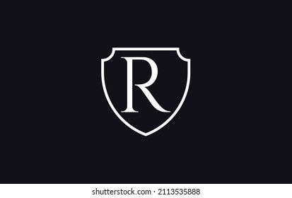 Protection and shield logo art design for your brand and business with alphabet R
