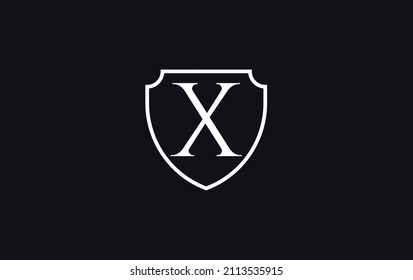 Protection and shield logo art design for your brand and business with alphabet X