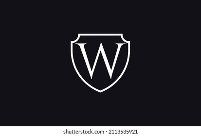 Protection and shield logo art design for your brand and business with alphabet W