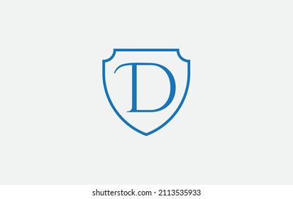 Protection and shield logo art design for your brand and business with alphabet D