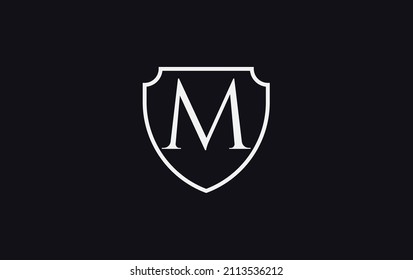 Schutz- und Schild-Logo-Design für Ihre Marke und Ihr Unternehmen mit Alphabet M