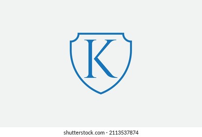 Protection and shield logo art design for your brand and business with alphabet K