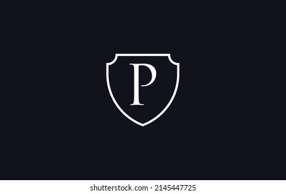 Protection and shield logo design vector  with the letter and alphabets