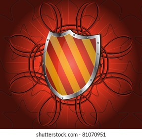 Protection shield  red background