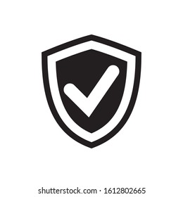 Protection shield related vector glyph icon. Isolated on white background. Vector illustration.