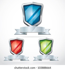Protection shield security icons. vector illustration.