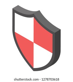 Protection shield, security shield isometric icon design