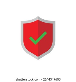 Protection shield symbol flat icon vector.