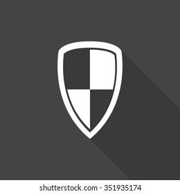protection shield vector icon with long shadow