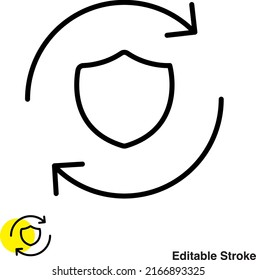 Icono de la línea del vector protector de protección