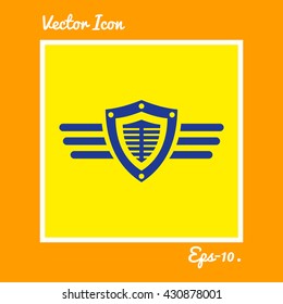 Protection Shield With Wings Icon. Eps-10.
