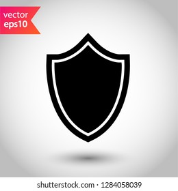 Protection sign. Shield icon. Guard symbol. Eps 10 flat vector icon